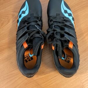 Saucony Black Athletic Sneakers with Blue & Orange Accents